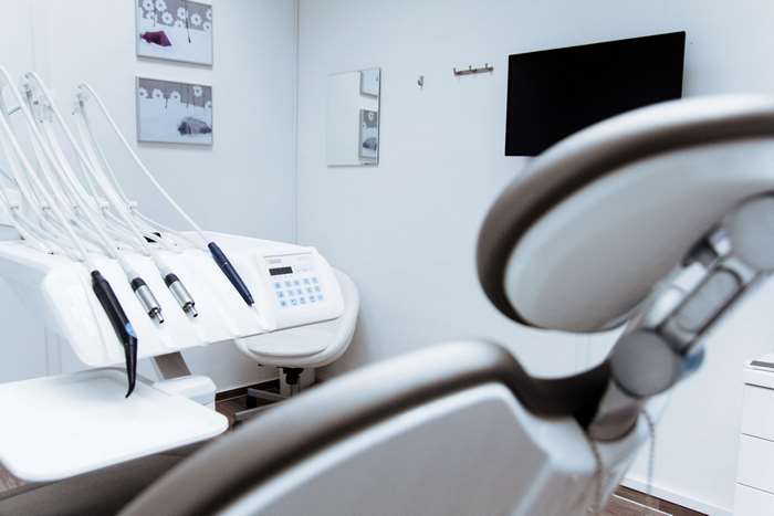 Dental chair and equipment in a clinic