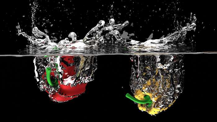 Colorful Vegetables Splash in Water 4K
