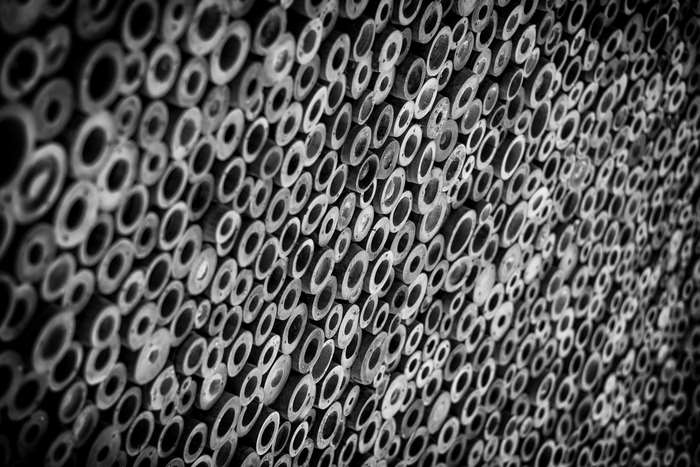 Abstract pattern of bamboo cross-sections