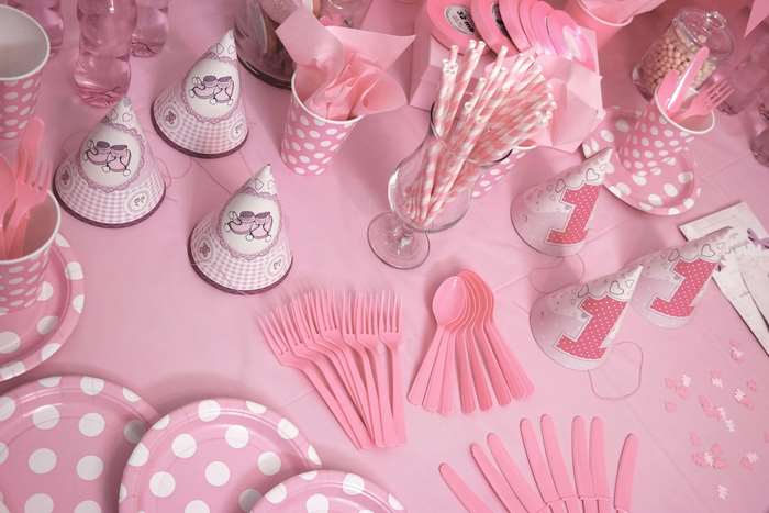 Pink First Birthday Party Supplies