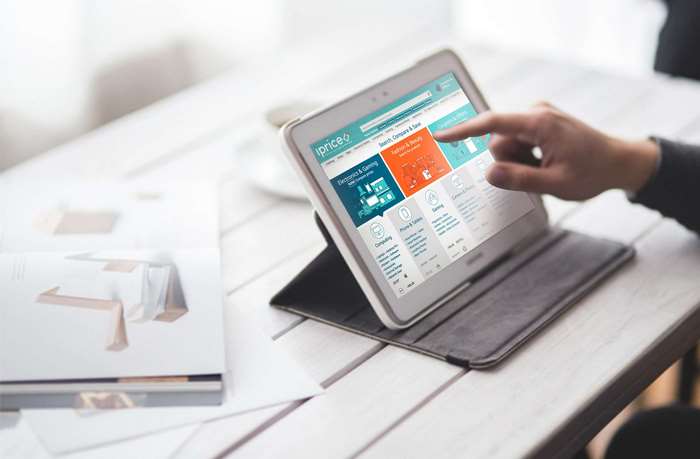 Person using a tablet for online shopping