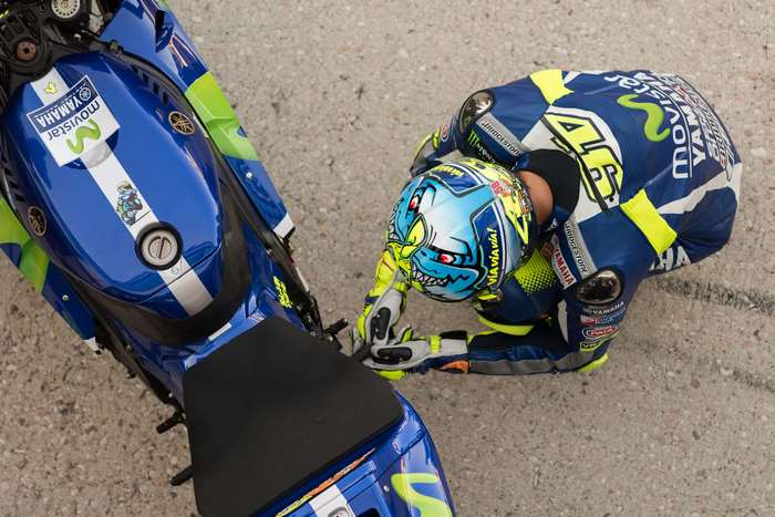 Valentino Rossi from MotoGP on a Yamaha motorcycle