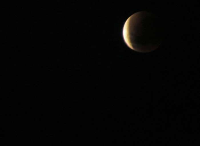 Partial Lunar Eclipse in the Night Sky