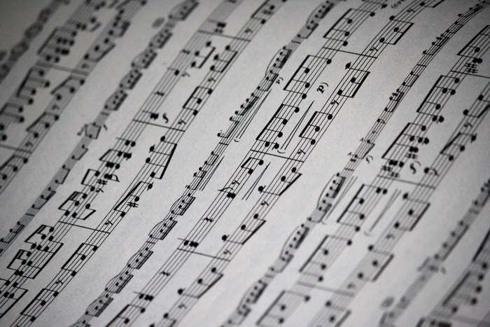 Sheet music with musical notes and staves