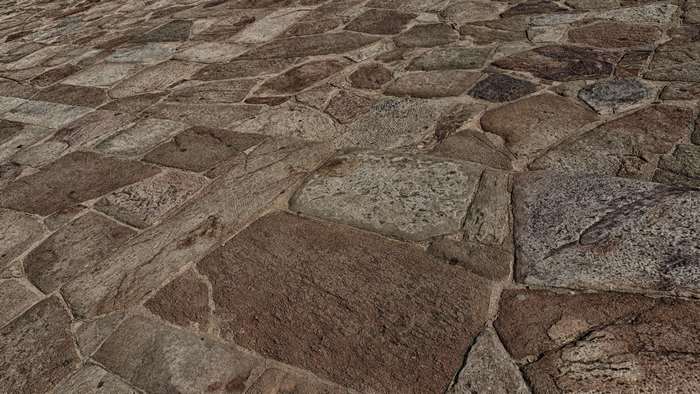 Textured brown and gray stone walkway 4K