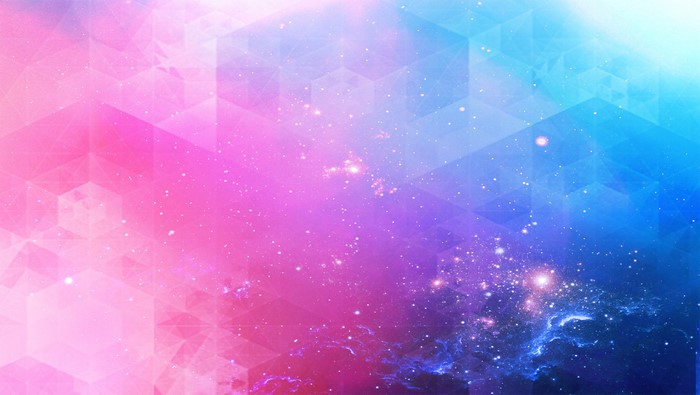 Abstract geometric space with pink and blue gradient