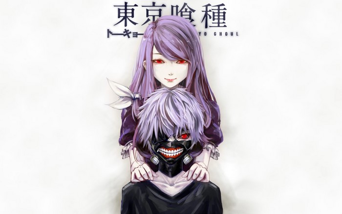 Rize Kamishiro and Ken Kaneki from Tokyo Ghoul