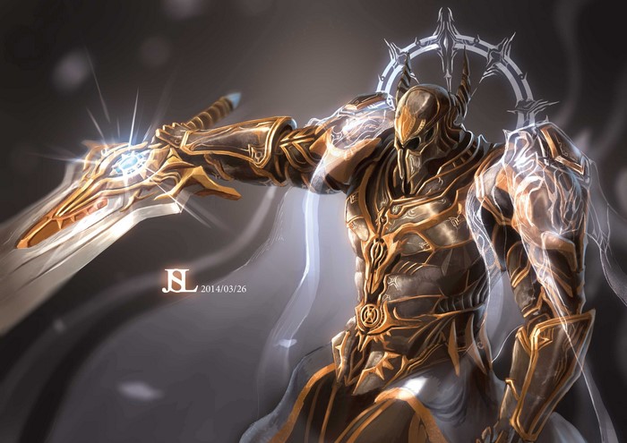 Archangel from Diablo 3 with glowing sword