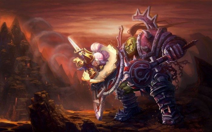 Orc Warrior and Dwarf Paladin from World of Warcraft
