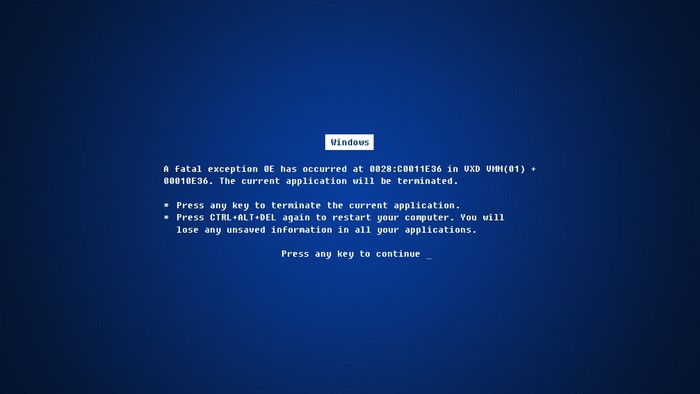 Windows Blue Screen of Death Error
