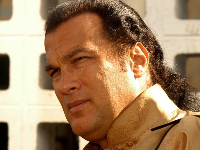 Steven Seagal Close-Up Portrait with Long Hair