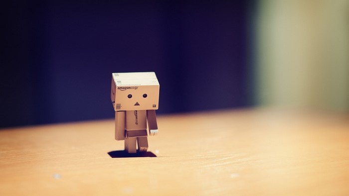 Danboard Amazon robot on wooden surface