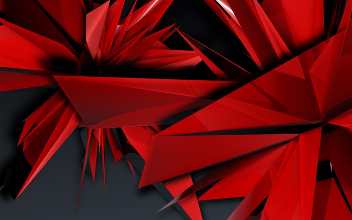 Abstract red geometric shapes on a dark background