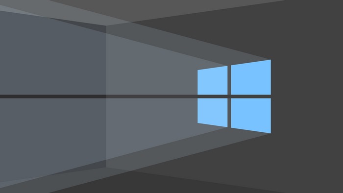 Windows 10 minimalist logo with light effect