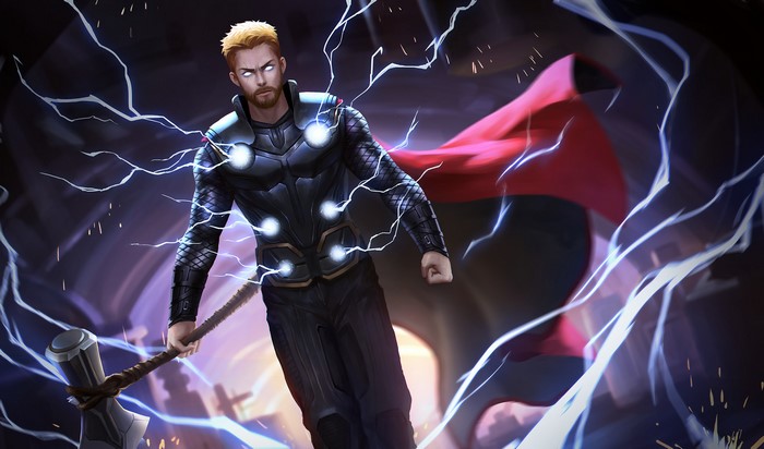 Thor from Avengers Infinity War artwork