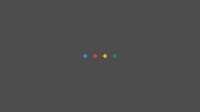 Minimalist Google logo with four colored dots