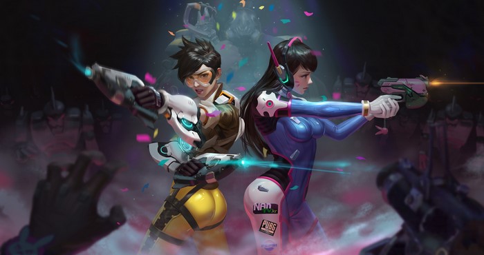 Tracer and D.Va from Overwatch