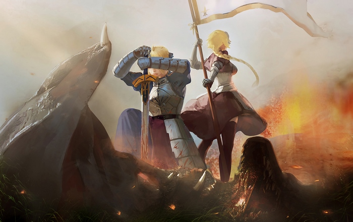 Saber and Jeanne d'Arc from Fate/Grand Order