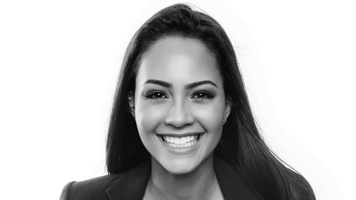 Tristin Mays Smiling in Black and White 4K