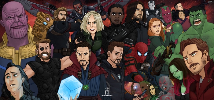 Avengers Infinity War Artwork Featuring Marvel Heroes
