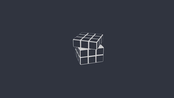 Minimalist Rubik's Cubes on Dark Background