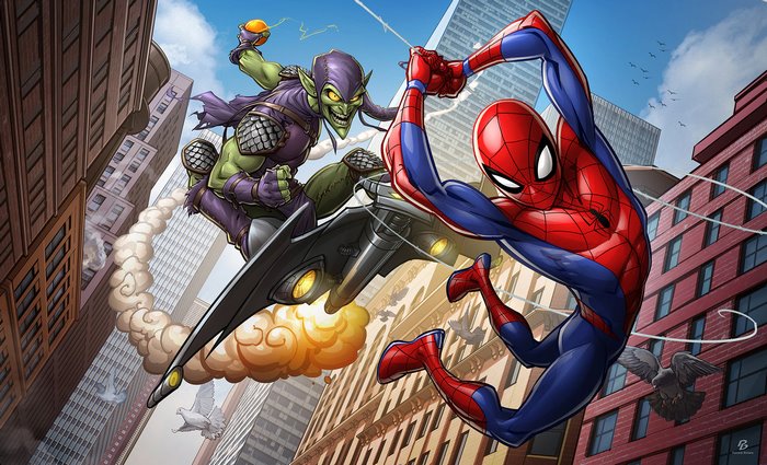 Spider-Man vs. Green Goblin in New York City