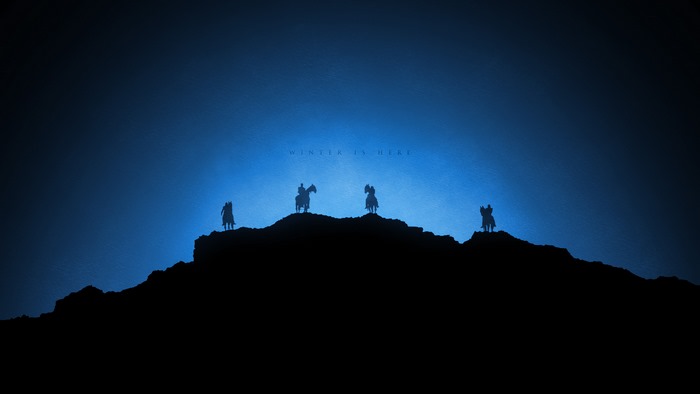 White Walkers from Game of Thrones on a hill