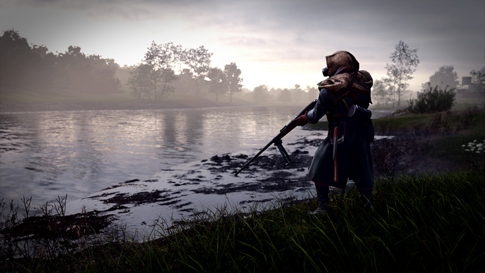 Soldier with rifle in Battlefield 1