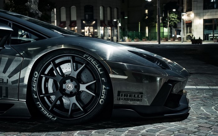 Modified Lamborghini Aventador with Pirelli tires