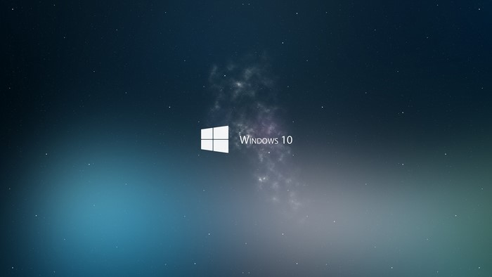 Windows 10 logo on starry background