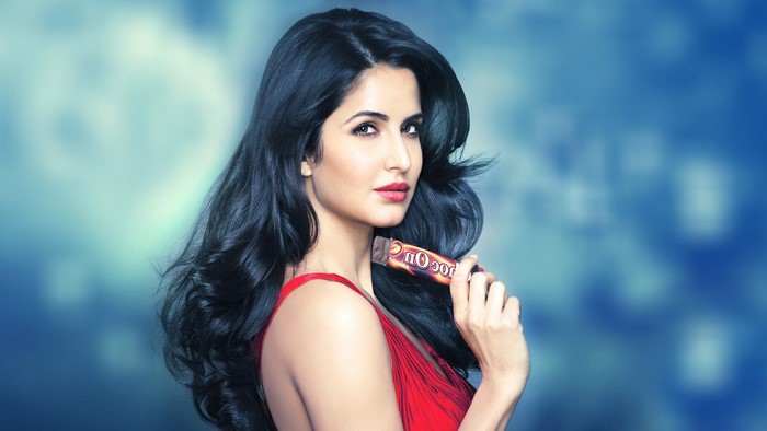 Katrina Kaif holding a chocolate bar