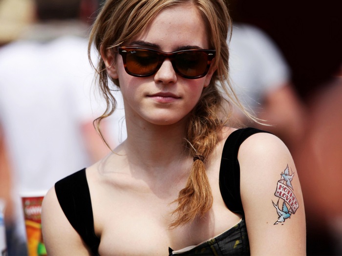 Emma Watson with a tattoo on her arm