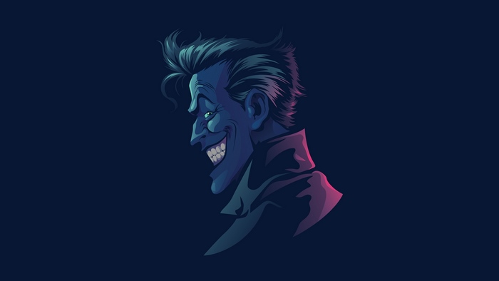 Joker from DC Comics, minimalist illustration