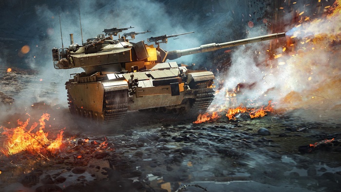 M1 Abrams Tank in Intense Battle Scene