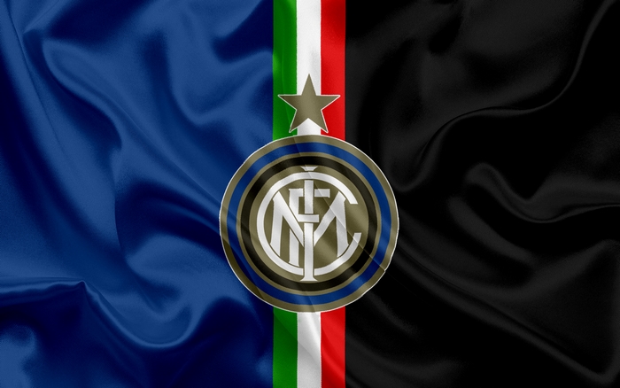 Inter Milan logo on blue and black background