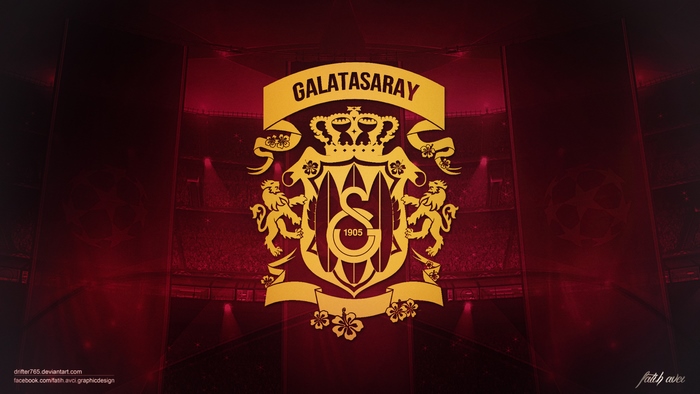 Galatasaray S.K. Emblem on Stadium Background