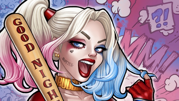 Harley Quinn from DC Comics with baseball bat