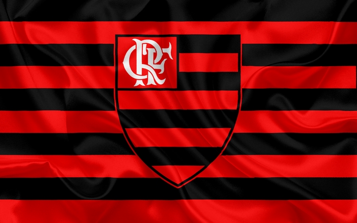 Clube de Regatas do Flamengo logo on striped background