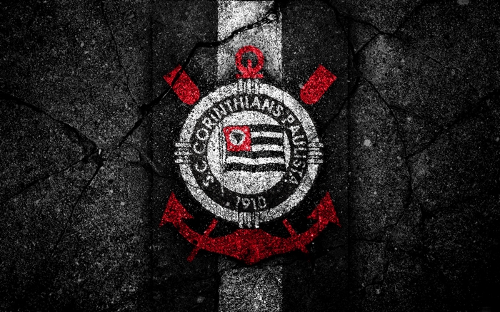 Sport Club Corinthians Paulista logo on cracked surface