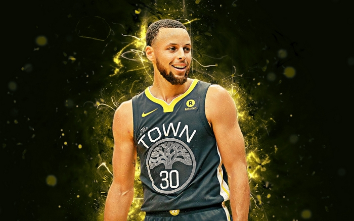 Stephen Curry in Golden State Warriors Jersey