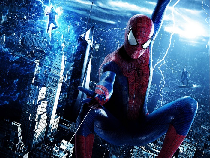 Spider-Man and Electro in New York City