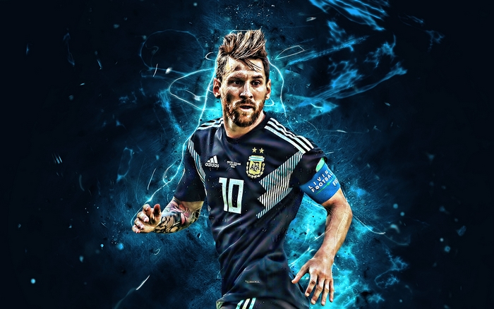 Lionel Messi in Argentina National Team Jersey