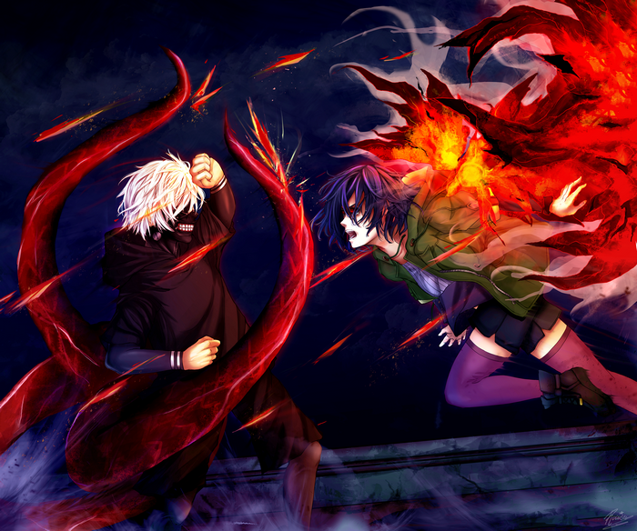 Epic Battle Between Ken Kaneki and Touka Kirishima