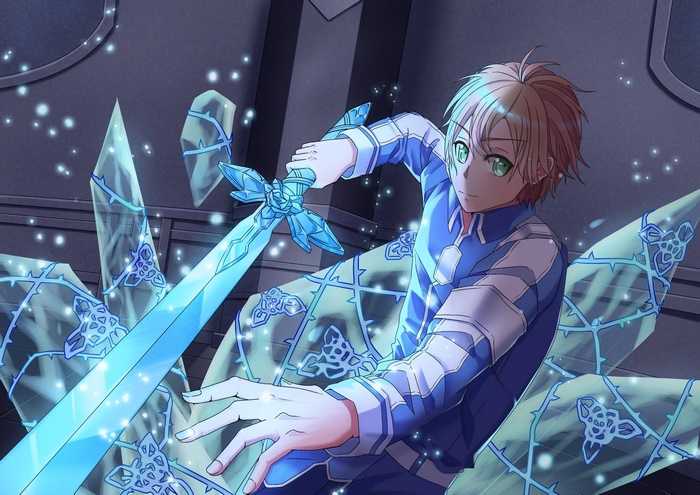 Eugeo from Sword Art Online with ice sword