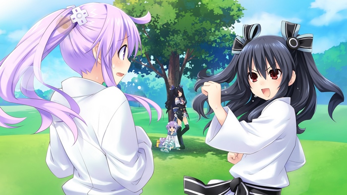 Neptune, Noire, Nepgear, and Uni from Hyperdimension Neptunia