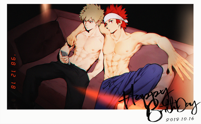 Katsuki Bakugou and Eijiro Kirishima from My Hero Academia