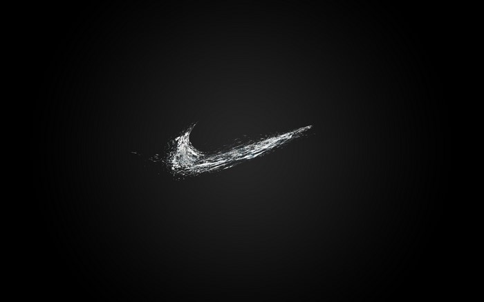 Nike Swoosh logo made of water