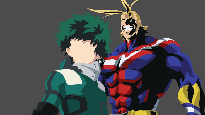Izuku Midoriya and All Might from My Hero Academia