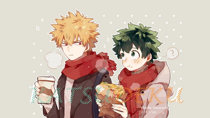 Katsuki Bakugou and Izuku Midoriya Winter Scene