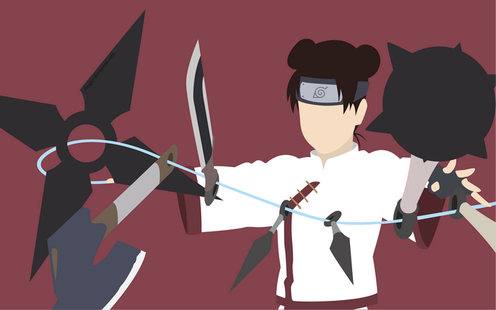 Tenten from Naruto with weapons